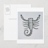 Schorpioen (de Schorpioen) een illustratie van 'P Briefkaart (Voorkant / Achterkant)