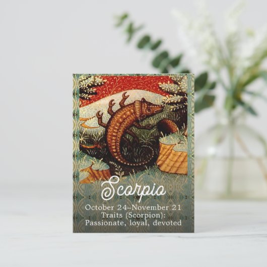 Schorpioen de Schorpioen Sterrenbeeld Verjaardag Briefkaart (Staand voorkant)