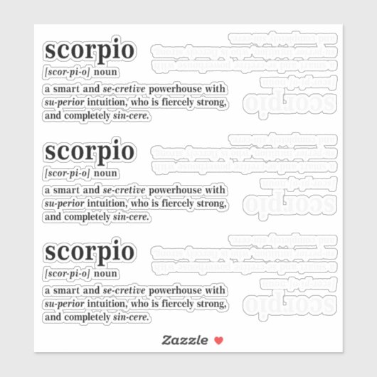 Schorpioen Definitie Esthetisch Astrologie Cadeau Sticker (Vel)