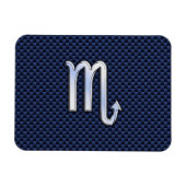 Schorpioen Dierenriem Symbool navyblauw koolstofve Magneet (Horizontaal)