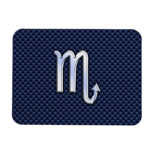 Schorpioen Dierenriem Symbool navyblauw koolstofve Magneet