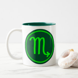Schorpioen Dierenriemsymbool Groen Contrast Tweekleurige Koffiemok