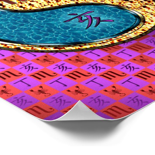 Schorpioen en brandend zwijn poster (Hoek)