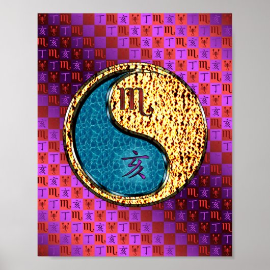 Schorpioen en brandend zwijn poster (Voorkant)