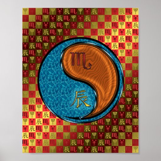 Schorpioen en houten draak poster (Voorkant)