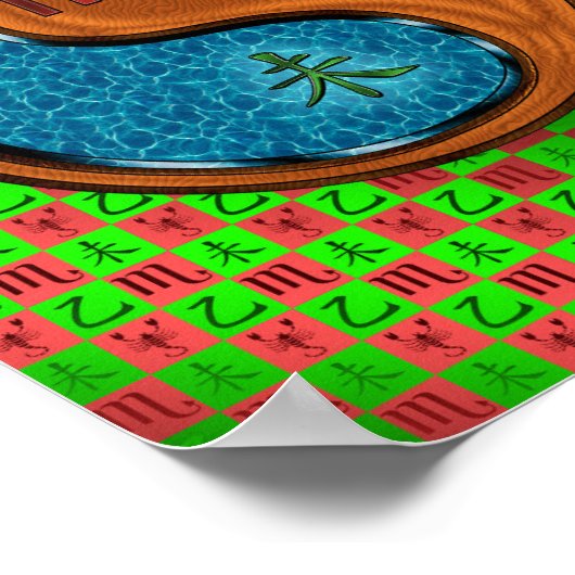 Schorpioen en houten geit poster (Hoek)