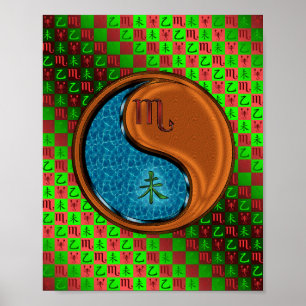 Schorpioen en houten geit poster