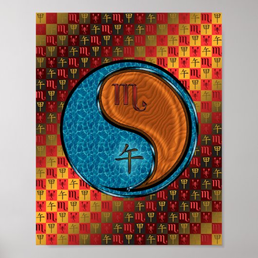 Schorpioen en houten paard poster (Voorkant)