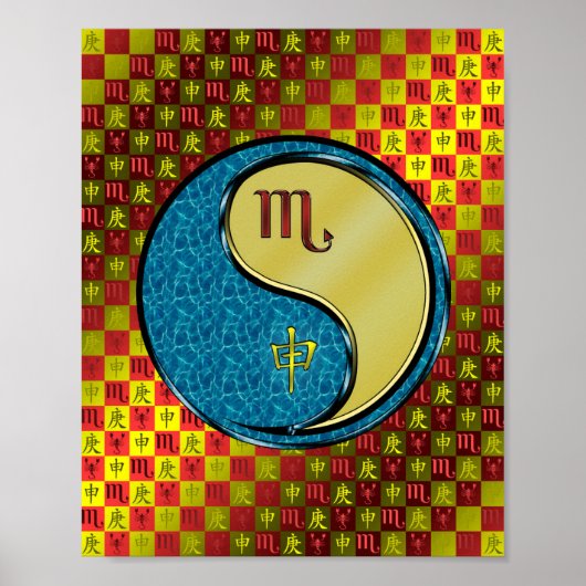 Schorpioen en metalen aap poster (Voorkant)
