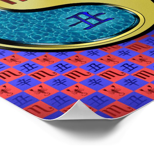 Schorpioen en metalen os poster (Hoek)