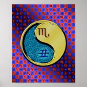 Schorpioen en metalen os poster (Voorkant)