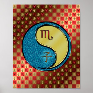 Schorpioen en metalen rat poster