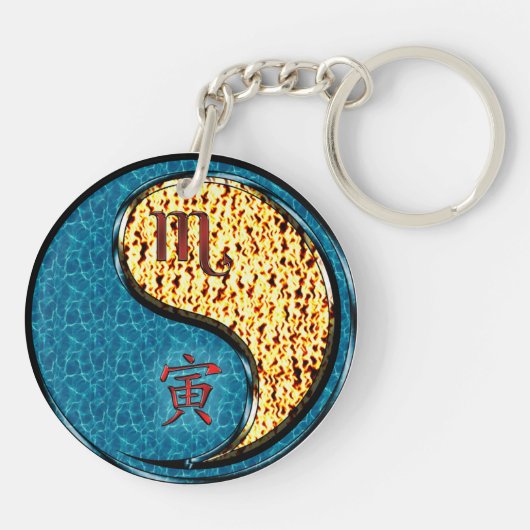 Schorpioen en vuurtijger sleutelhanger (Achterkant)