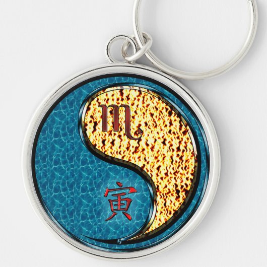 Schorpioen en vuurtijger sleutelhanger (Voorkant)