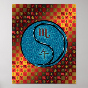 Schorpioen en waterpaard poster