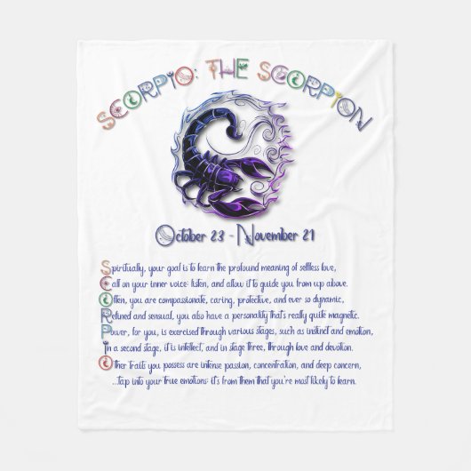 Schorpioen Fleece Deken (Voorkant)