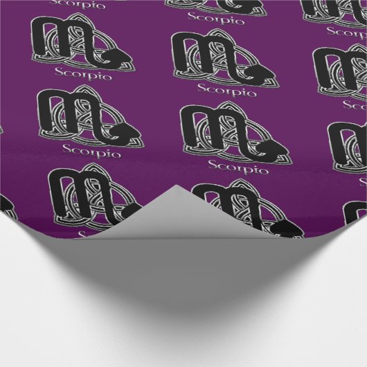 Schorpioen Geboorte Teken Keltische Knoop Zodiac P Cadeaupapier (Hoek)