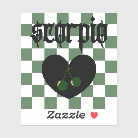 Schorpioen Gotische esthetische geruite kersenkuns Sticker (Vel)