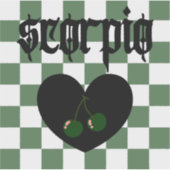 Schorpioen Gotische esthetische geruite kersenkuns Sticker (Voorkant)