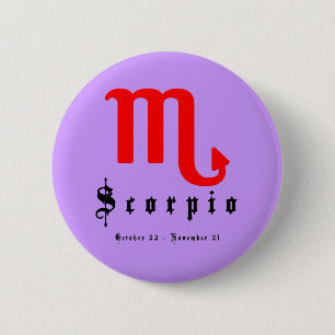 Schorpioen, Horoscoop, Dierenriem, Astrologie Ronde Button 5,7 Cm