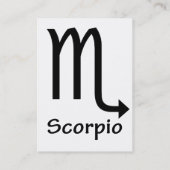 Schorpioen, Horoscoop, Dierenriem, Astrologie Visitekaartje (Achterkant)
