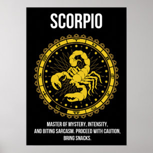 Schorpioen - Horoscoop, Grappige Zodiac Teken Humo Poster