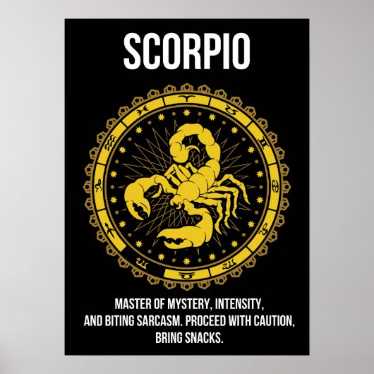 Schorpioen - Horoscoop, Grappige Zodiac Teken Humo Poster (Voorkant)