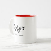 Schorpioen Horoscoop Modern Script Dierenriem Teke Tweekleurige Koffiemok (Voorkant links)