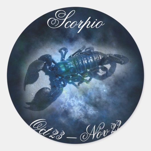 Schorpioen Horoscoop Zodiac Astrologie Teken Stick Ronde Sticker (Voorkant)