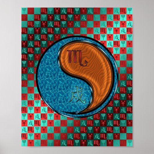 Schorpioen & Hout Hond Poster (Voorkant)