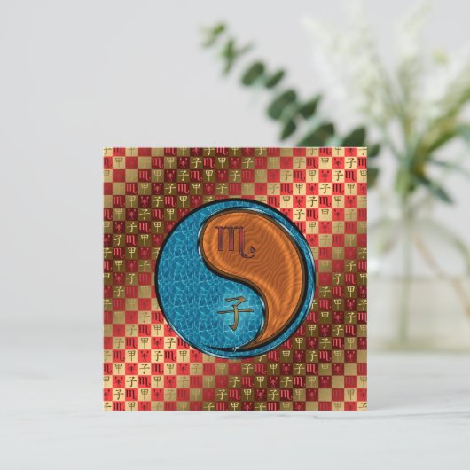 Schorpioen & Hout Rat Kaart (Staand voorkant)