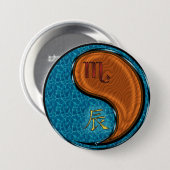 Schorpioen & Houten Draak Ronde Button 7,6 Cm (Voorkant /achterkant)
