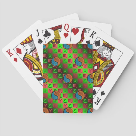 Schorpioen & Houten Geit Pokerkaarten (Achterkant)