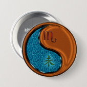 Schorpioen & Houten Geit Ronde Button 7,6 Cm (Voorkant /achterkant)