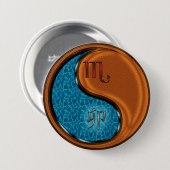 Schorpioen & Houten Konijn Ronde Button 7,6 Cm (Voorkant /achterkant)