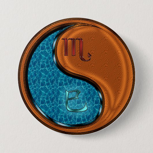 Schorpioen & Houtslang Ronde Button 7,6 Cm (Voorkant)