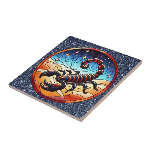 Schorpioen keramische Tegel Tegeltje (Zijkant)