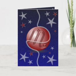 Schorpioen Kerst Kaart. Feestdagen Kaart