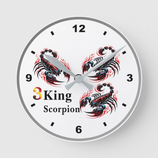 Schorpioen King Clock Ronde Klok (Voorkant)
