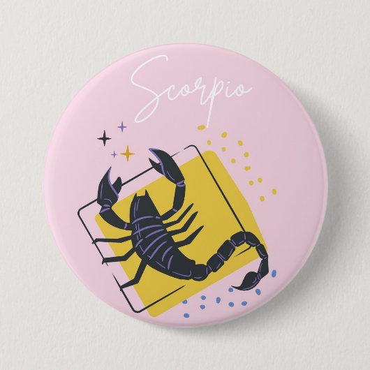 Schorpioen knop badge ronde button 7,6 cm (Voorkant)