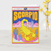 Schorpioen Letterpress Kaart (Gele Bloem)