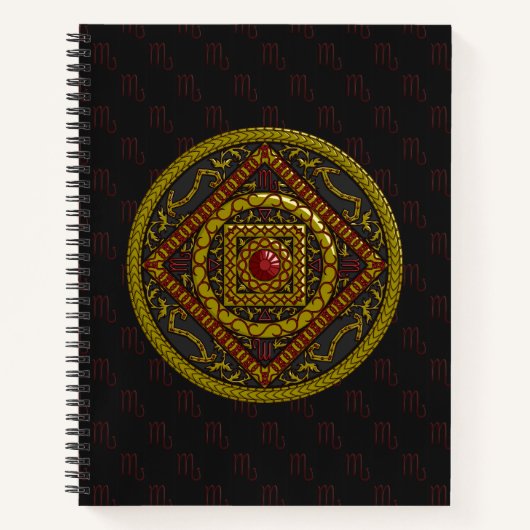 Schorpioen Mandala Spiraal Notebook Notitieboek (Voorkant)