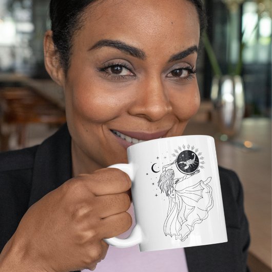 Schorpioen Meisje 15oz Zwarte Rand Mok