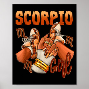 Schorpioen Meisje Verjaardag Melanine Zwarte Vrouw Poster