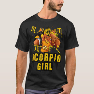 Schorpioen Meisje Verjaardag Zwarte Vrouw Hoge Hak T-shirt