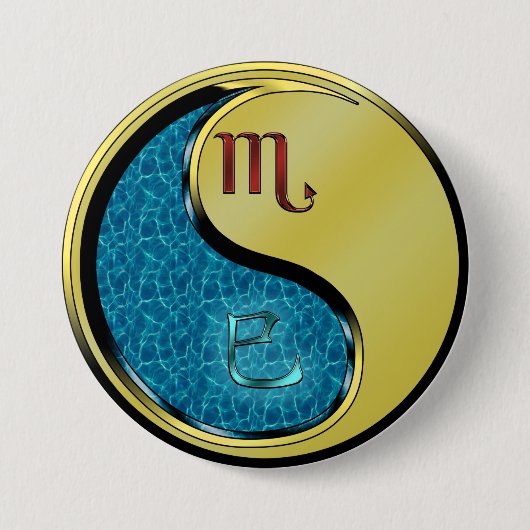 Schorpioen & Metaal Slang Ronde Button 7,6 Cm (Voorkant)