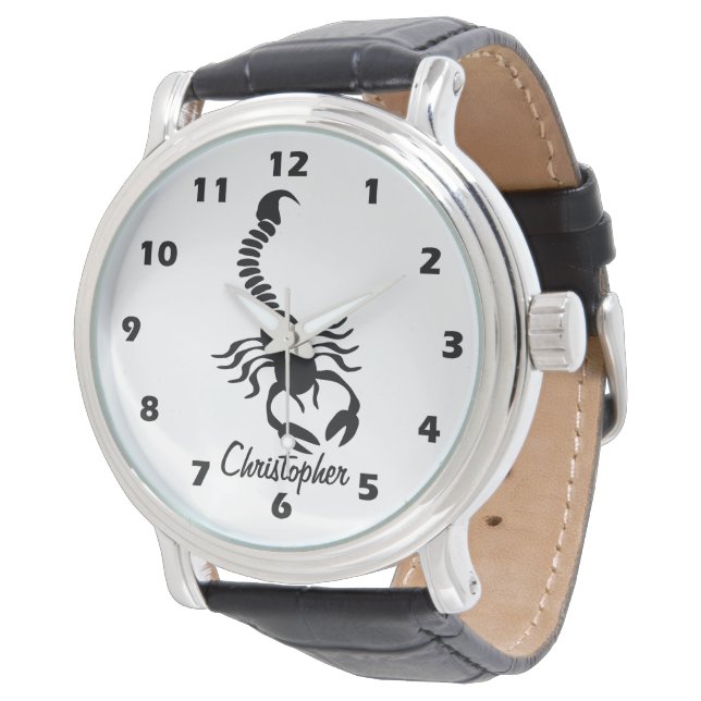 Schorpioen ontwerp gepersonaliseerd horloge (Gekanteld)