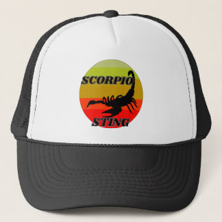 Schorpioen op vintage zonsondergang-gefeliciteerd trucker pet