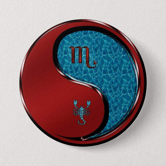 Schorpioen Ronde Button 7,6 Cm (Voorkant)