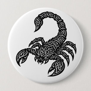 Schorpioen Schorpioen Sigil — Mythische Zodiac Ink Ronde Button 4,0 Cm